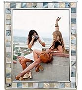 GIFTME 5 Silver Plate Picture Frame 8x10 Mother of Pearl Wall Frame 8by10 Wedding Photo Frame Mos...