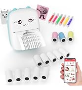 Inkless Sticker Printer, Mini Pocket Thermal Sticker Printer, Bluetooth Pocket Portable Printer w...