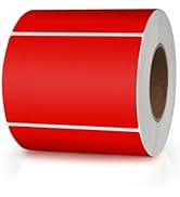 Meitaat Red Rectangle Stickers 3 x 2 Inch Color Coding Labels Vinyl Roll Self-Adhesive Waterproof...