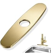 Gold Faucet Escutcheon Plate - Stainless Steel Hole Cover Deck Plate 10 inch, Round Deck Plate Co...