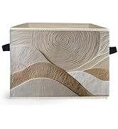 Ghoaoivo Boho Abstract Neutral Storage Box Bins, Mid Century Modern Beige and White Abstract Coll...