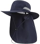 Connectyle UPF 50+ Wide Brim Sun Hat for Men Women UV Protection Fishing Hat with Neck Flap Outdo...