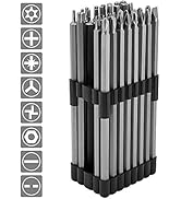 Renekton Extra Long Security Power Bit Set, 1/4" Shank, 6" Length,Premium Cr-V Steel, 32 Piece