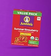 Annie's Organic Bunny Fruit Flavored Snacks, Summer Strawberry, Gluten Free, Value Pack, 22 Pouch...