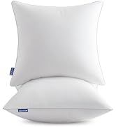 MIULEE 18x18 Inch Pillow Inserts Pack of 2 with 100% Cotton Cover | Throw Pillow Inserts, Square ...