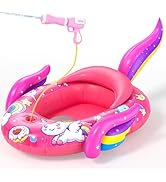 ASDGZD Kids Pool Floats with Water Gun, Unicorn Toddler Inflatable Pool Toys for Kids Age 3-8 Yea...