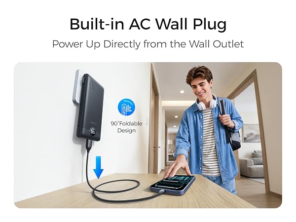 portable charger with built in cable