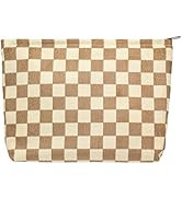 PAZIMIIK Makeup Bag Large Zipper Corduroy Make Up Pouch for Purse Travel Canvas Cosmetic Organize...