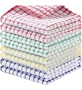 Homaxy 8 Pack Cotton Terry Kitchen Dish Cloths, Super Soft and Absorbent Dish Rags, 12 x 12 Inche...