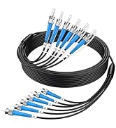 200M/656ft 6 Core OM3 Multimode ST to ST Outdoor Armored Fiber Patch Cable, Direct Burial 6 Stran...