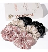 Yanibest 100% Mulberry Silk Scrunchies for Hair Care, No Damage Silk Hair Ties for Women and Girl...