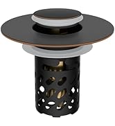 iFealClear All Metal Bathroom Sink Stopper, Pop Up Sink Drain Strainer with Removable Stainless S...