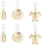 CREATCABIN 1 Box 6Pcs Dust Plug Charm Type C Kindle Charms Real 14K Gold Plated Alloy Sea Shell O...