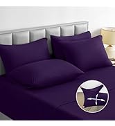 BYSURE 6 Pieces Stretch King Size Sheets Set, Super Soft and Wrinkle-Free Bed Sheets Jersey-Like ...