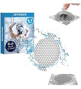 INVIHUG 25 Pack, Disposable Shower Drain Hair Catcher, Shower Drain Hair Catcher Mesh Stickers fo...