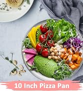 Deedro Pizza Baking Pan Pizza Sheet, 10 inch Stainless Steel Pizza Tray Round Pizza Oven Pan for ...