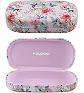 molshine Hard Shell Leather Sunglasses Case,Classic Large Glasses Case for Women Men,Sunglass Eye...