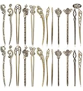 24 Pieces Chinese Women Hair Sticks, AUHOKY 12 Styles Vintage Bronze Decorative Hair Pin Chopstic...