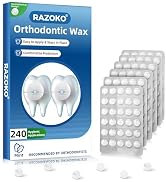 RAZOKO Orthodontic Wax for Braces - 240 Dental Wax Dots, Mint Flavor | Hygienic Individual Wraps,...