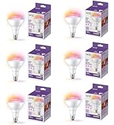 WiZ 65W BR30 Color LED Smart Bulb - Pack of 6 - E26- Indoor - Connects to Your Existing Wi-Fi - C...