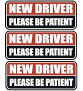 New Driver Car Magnet for Car, 3 Pcs Magnetic Learner Driver Sign for Car, 10 x4 in Be Patient Ne...