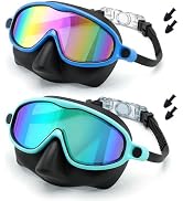 GGBuy Kids Swim Goggles with Nose Cover Cute Kids Swimming Goggles Anti Fog