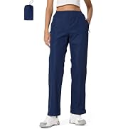 UIQUR Womens Rain Pants Waterproof Pants Lightweight Packable Half Leg Zip Pant Cuffs for Hiking ...