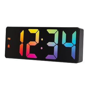 lacrosse, la crosse, 617-386, digital alarm, color time, gradient color, temperature, clock