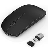 Gizdot Wireless Mouse for Laptop/MacBook Air/Pro & iPad, Mouse Jiggler Mode Bluetooth 5.2/2.4G Re...