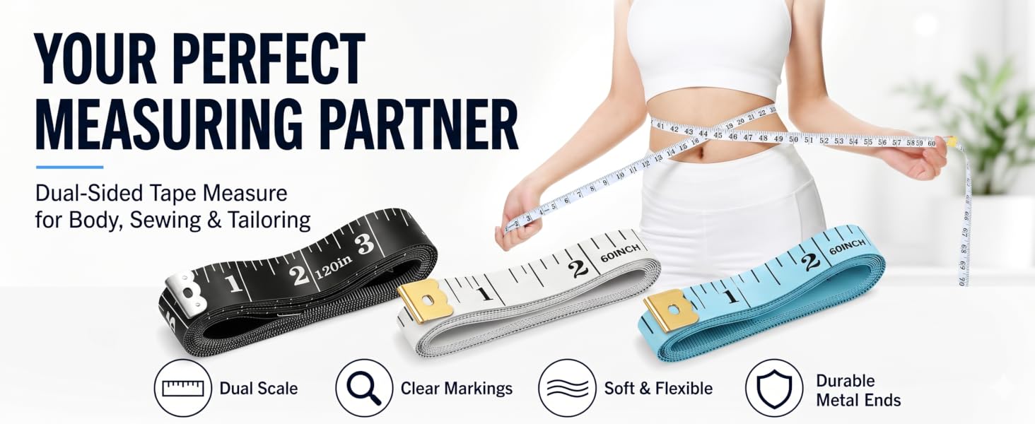 Double-Sided Flexible Ruler for Weight Loss Fabric Sewing Tailor Cloth