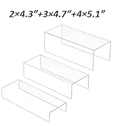 Sezanrpt Clear Riser Display Shelf 3pcs, Desktop Rectangular Acrylic Display Shelves Storage Orga...
