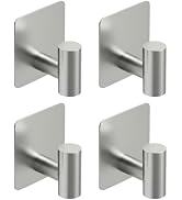 Rise age Adhesive Towel Hooks, Heavy Duty Stick on Towel Hooks for Bathrooms Wall Waterproof Adhe...