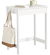 SoBuy White Small Desk with Drawers, Mini Table Computer Writing Workstation Children Teenagers D...