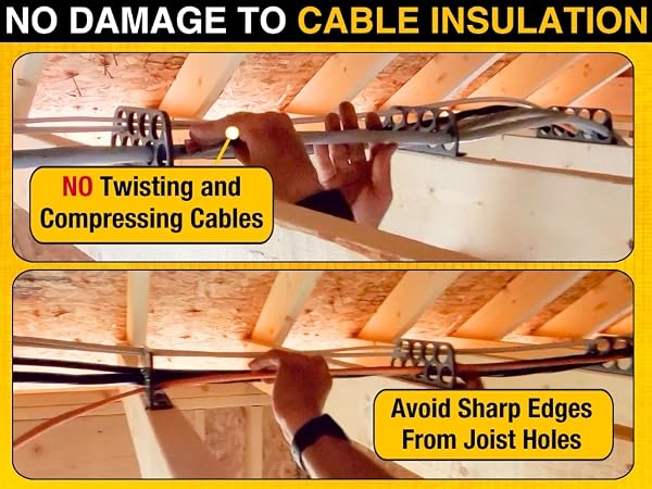 Cable Chase wire bracket provides clean wire runs with no twisting and compressing on cable