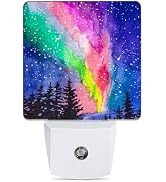Jopowide Northern Lights Night Light, Winter Forest Plug into Wall with Dusk to Dawn Light Sensor...