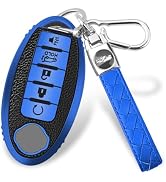 MILD EAST for Nissan 4/5 Button Key Fob Cover, Premium Soft TPU Full Protection Key Case for Alti...