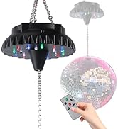 Disco Ball Motor Rotating with Light: Rechargeable Disco Ball Spinner with Remote Adjustable Spee...