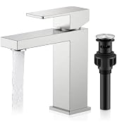 KENES Single Handle Bathroom Sink Faucet, Brushed Nickel Vanity Faucet for Bathroom Sink, with Po...