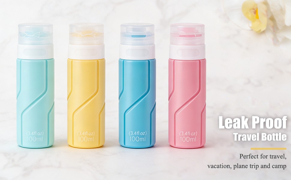 Travel Bottles for Toiletries, TSA Approved Travel Containers 3oz Leak Proof Travel Tubs Refillable