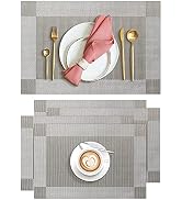 Aofmee Placemats, Placemats Set of 4, Heat Resistant Place Mats, Washable PVC Table Mats, Woven V...