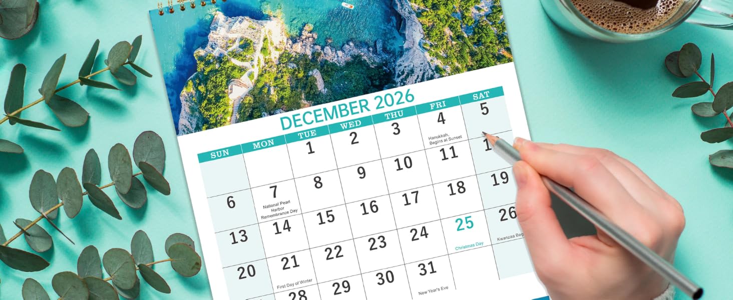 2027 Calendar, 3-Month Wall Calendar Vertical, Dec 2026 - Jan 2028 Wall Planner