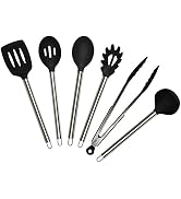 Nouvelle Legende Premium 6-Piece Kitchen Silicone Cooking Utensils Set with Stainless Steel Handl...