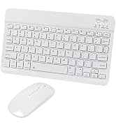 Bluetooth Wireless Keyboard and Mouse Combo,Ultra-Slim Ergonomic Small Rechargeable Bluetooth Key...