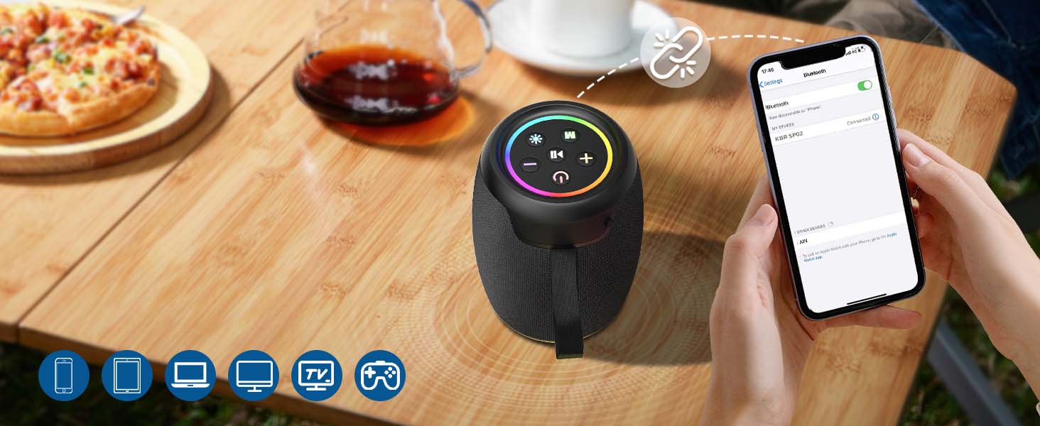 This wireless bluetooth speaker system can pair with phone,laptop,computer, tv,pc,projector