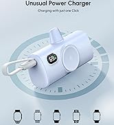 Small Blue Portable Charger for iPhone Power Bank with USB Type C Cable 5000mAh 15W Fast Charging...