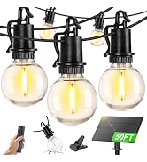 ZJOJO Solar Outdoor String Lights Waterproof, 50FT G40 Globe Patio Lights String Lights Solar Pow...