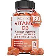 Vitamin D3 Gummies - 5000 IU Per Gummy - 180 Gummies Per Bottle - Formulated To Maintain Strong B...