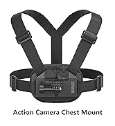 SYMIK Adjustable Chest Mount Harness Compatible with GoPro DJI Insta 360 Action Camera, Upgraded ...