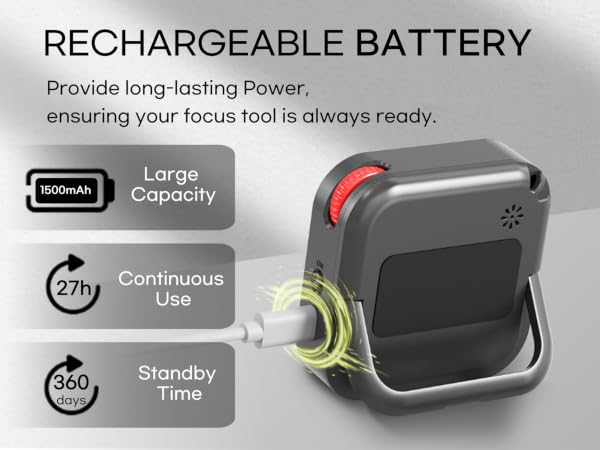 creaviva digital visual timer rechargeable battery USB type C port