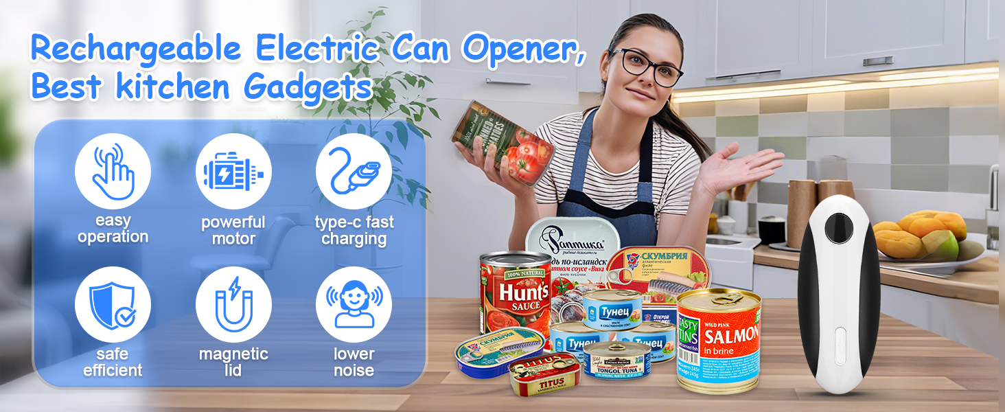 Rechargeable electric can opener,best kitchen gadgets.